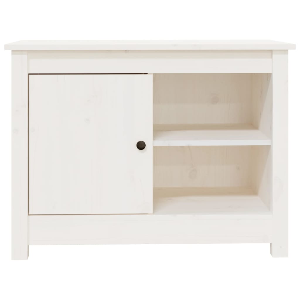 Meuble TV en Pin Massif Blanc - Largeur 70 cm-Mon Meuble TV-Naturel-1-6