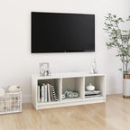 Meuble TV en Pin Massif Gris - 104 cm-Mon Meuble TV-Blanc-9
