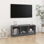 Meuble TV en Pin Massif Gris - 104 cm-Mon Meuble TV-Gris-2