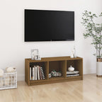 Meuble TV en Pin Massif Gris - 104 cm-Mon Meuble TV-Marron miel-10