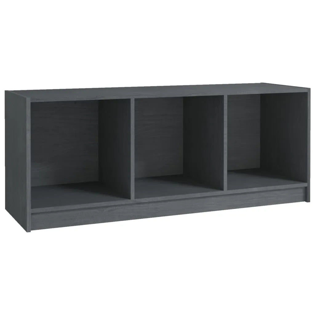 Meuble TV en Pin Massif Gris - 104 cm-Mon Meuble TV-Gris-1