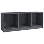 Meuble TV en Pin Massif Gris - 104 cm-Mon Meuble TV-Gris-1