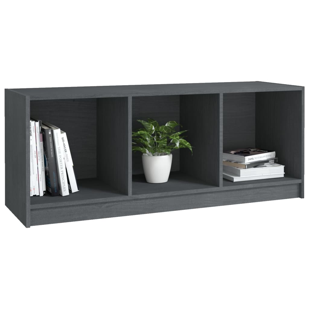 Meuble TV en Pin Massif Gris - 104 cm-Mon Meuble TV-Gris-4