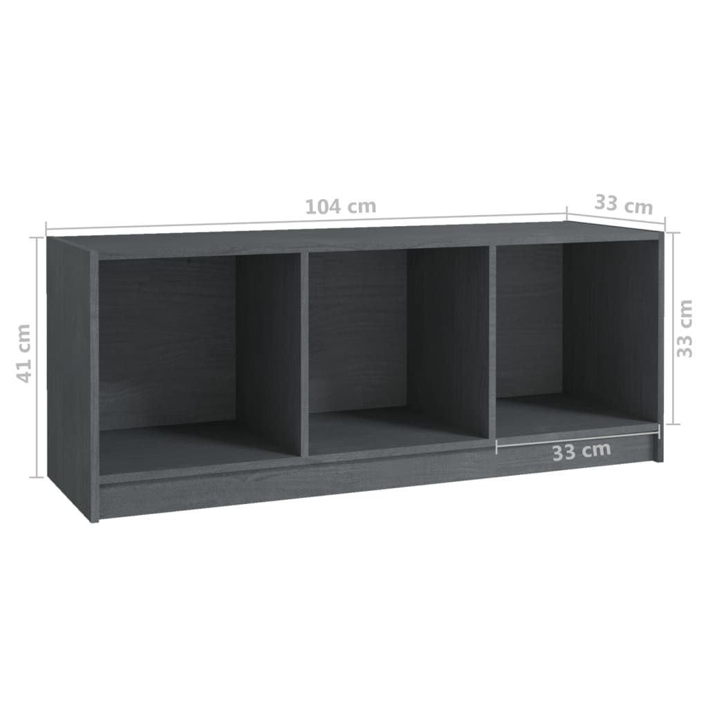 Meuble TV en Pin Massif Gris - 104 cm-Mon Meuble TV-Gris-8
