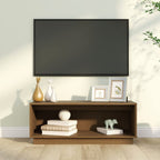 Meuble TV en Pin Massif Gris - 90 cm-Mon Meuble TV-Marron miel-11