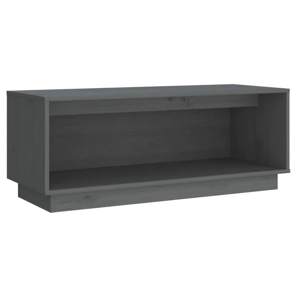 Meuble TV en Pin Massif Gris - 90 cm-Mon Meuble TV-Gris-1