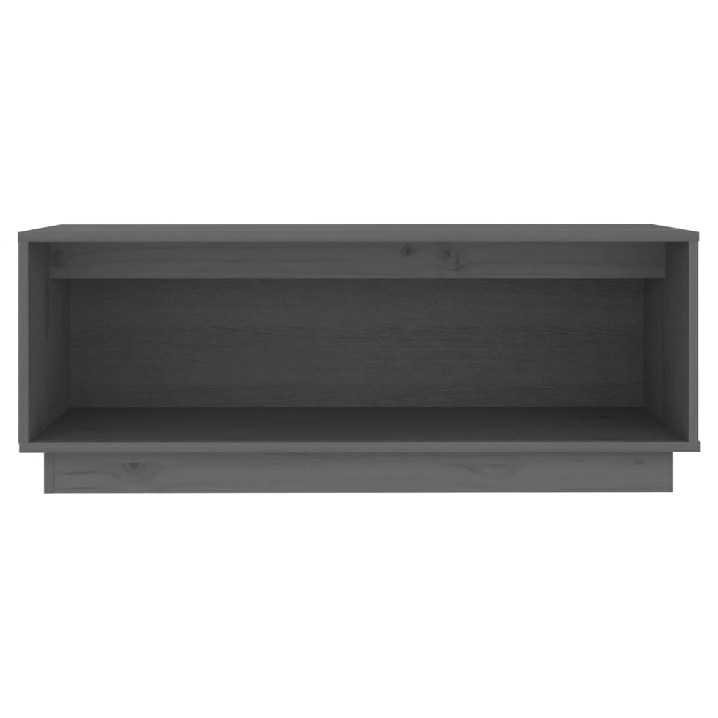 Meuble TV en Pin Massif Gris - 90 cm-Mon Meuble TV-Gris-3