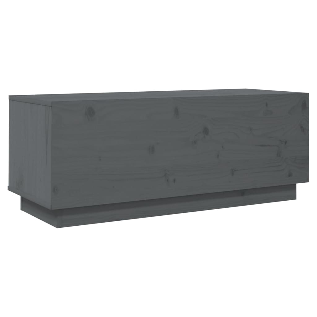 Meuble TV en Pin Massif Gris - 90 cm-Mon Meuble TV-Gris-5