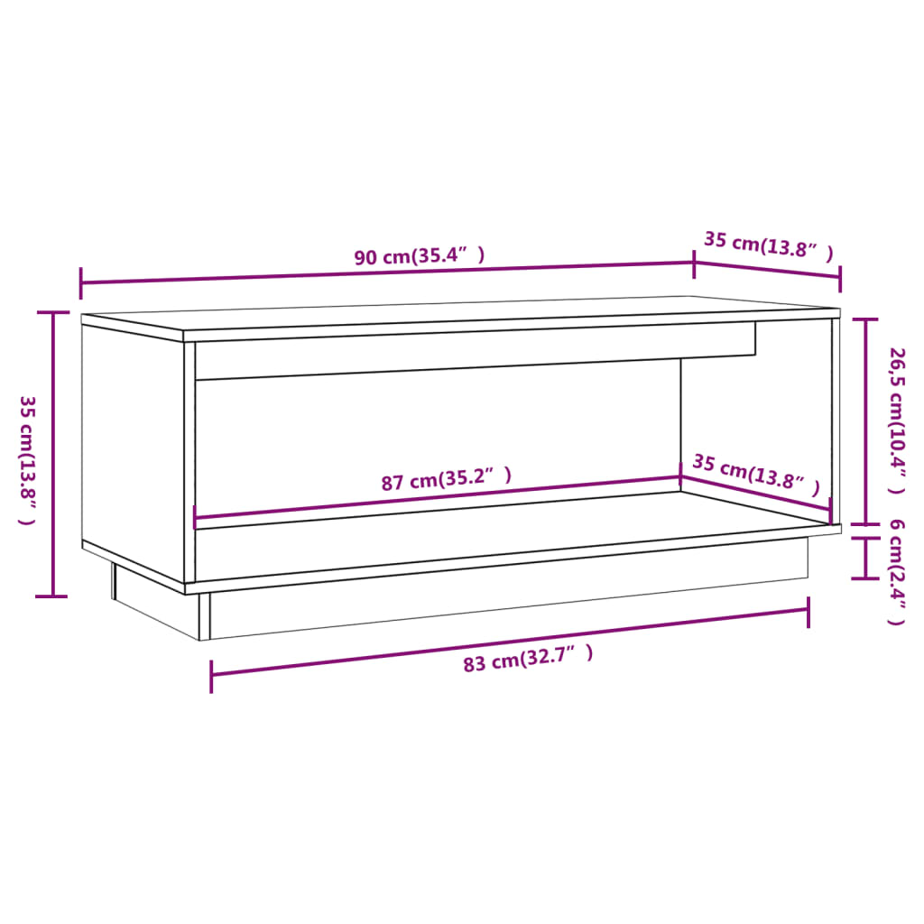Meuble TV en Pin Massif Gris - 90 cm-Mon Meuble TV-Gris-9