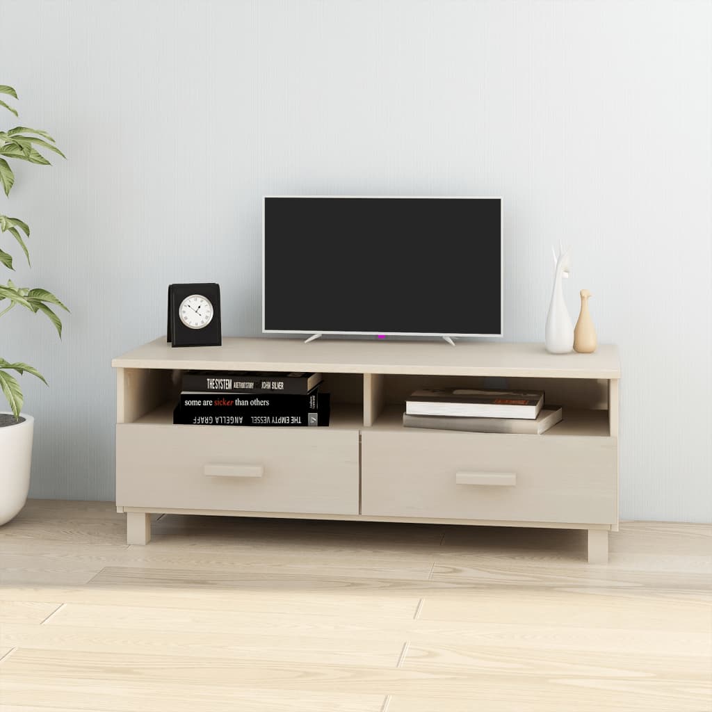 Meuble TV en Pin Miel - 106 cm-Mon Meuble TV-marron miel-1-10