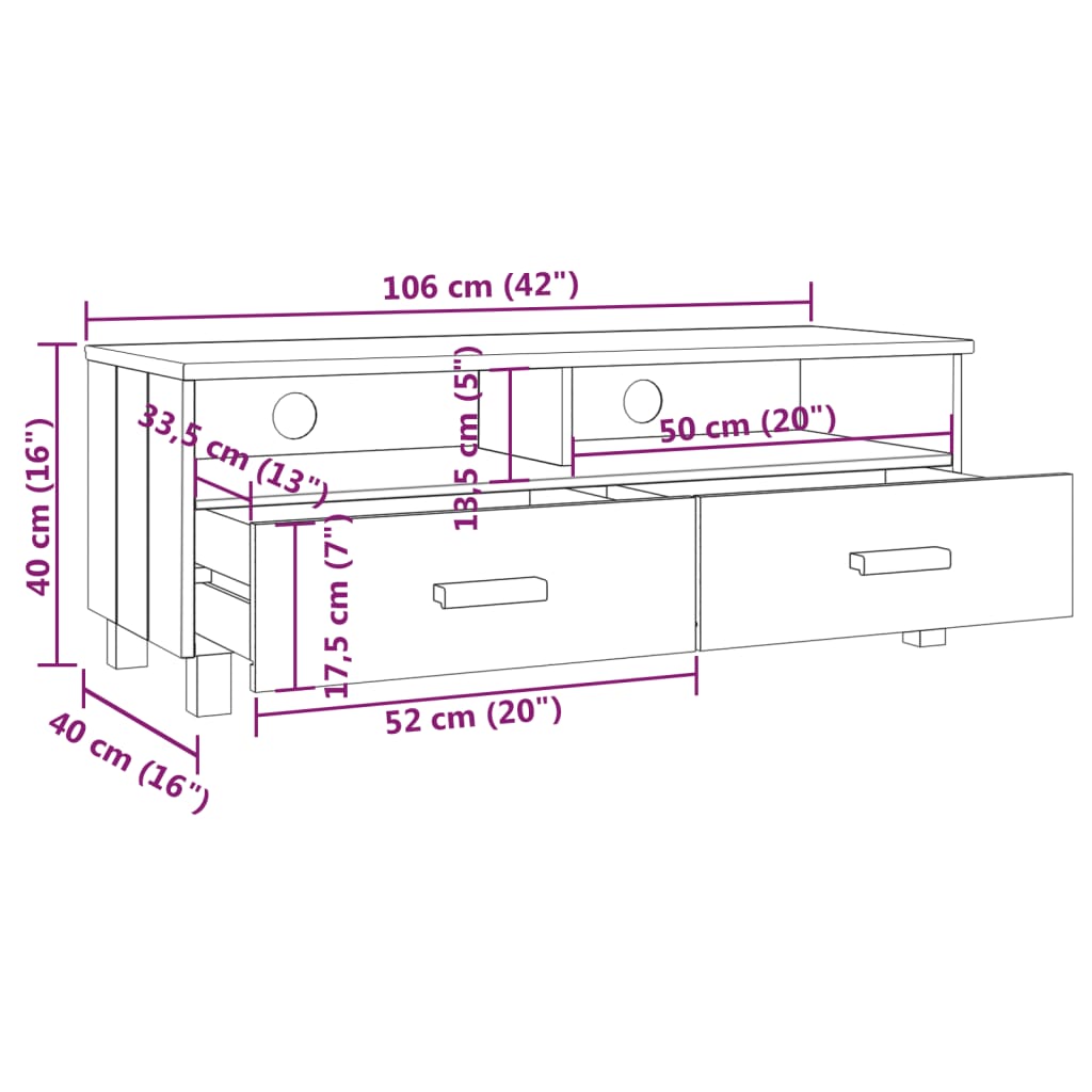 Meuble TV en Pin Miel - 106 cm-Mon Meuble TV-marron miel-1-8