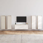 Meuble TV en Pin Naturel Massif - 5 Pièces-Mon Meuble TV-Blanc-10