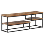 Meuble TV en Teck et Métal Noir - 110 cm-Mon Meuble TV-1-110 x 30 x 39 cm-10