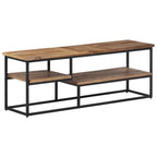 Meuble TV en Teck et Métal Noir - 110 cm-Mon Meuble TV-1-110 x 30 x 39 cm-11
