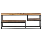 Meuble TV en Teck et Métal Noir - 110 cm-Mon Meuble TV-1-110 x 30 x 39 cm-2
