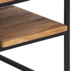 Meuble TV en Teck et Métal Noir - 110 cm-Mon Meuble TV-1-110 x 30 x 39 cm-5