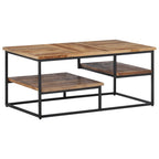 Meuble TV en Teck et Métal Noir - 110 cm-Mon Meuble TV-1-90 x 50 x 39 cm-12
