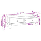 Meuble TV en Teck Massif - 110 cm-Mon Meuble TV-10
