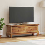 Meuble TV en Teck Massif - 110 cm-Mon Meuble TV-2