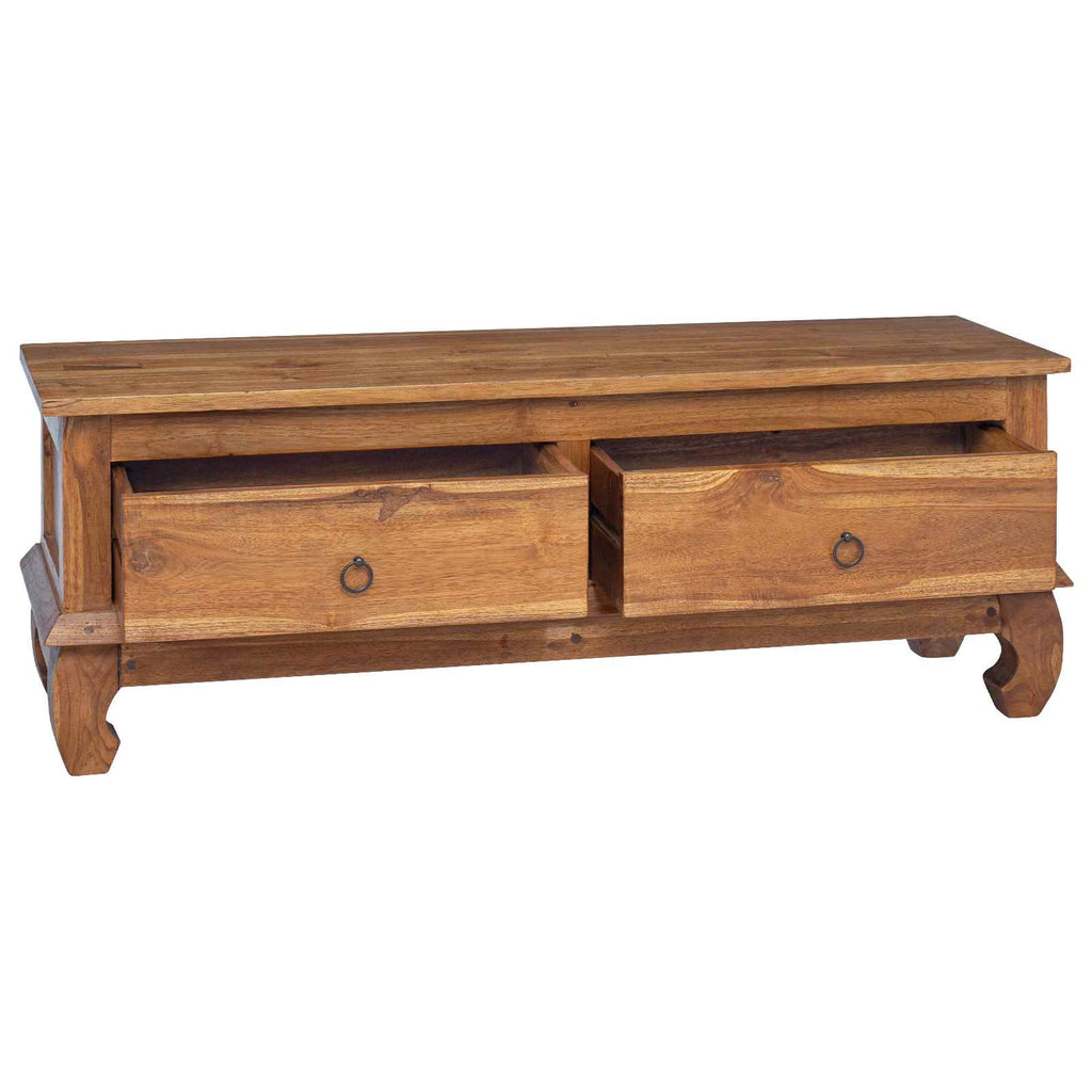 Meuble TV en Teck Massif - 110 cm-Mon Meuble TV-5