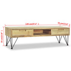 Meuble TV en Teck Massif - 120 cm-Mon Meuble TV-10