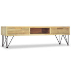 Meuble TV en Teck Massif - 120 cm-Mon Meuble TV-4
