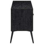 Meuble TV en Teck Massif et Noir - 112 cm-Mon Meuble TV-4