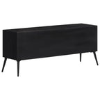 Meuble TV en Teck Massif et Noir - 112 cm-Mon Meuble TV-5