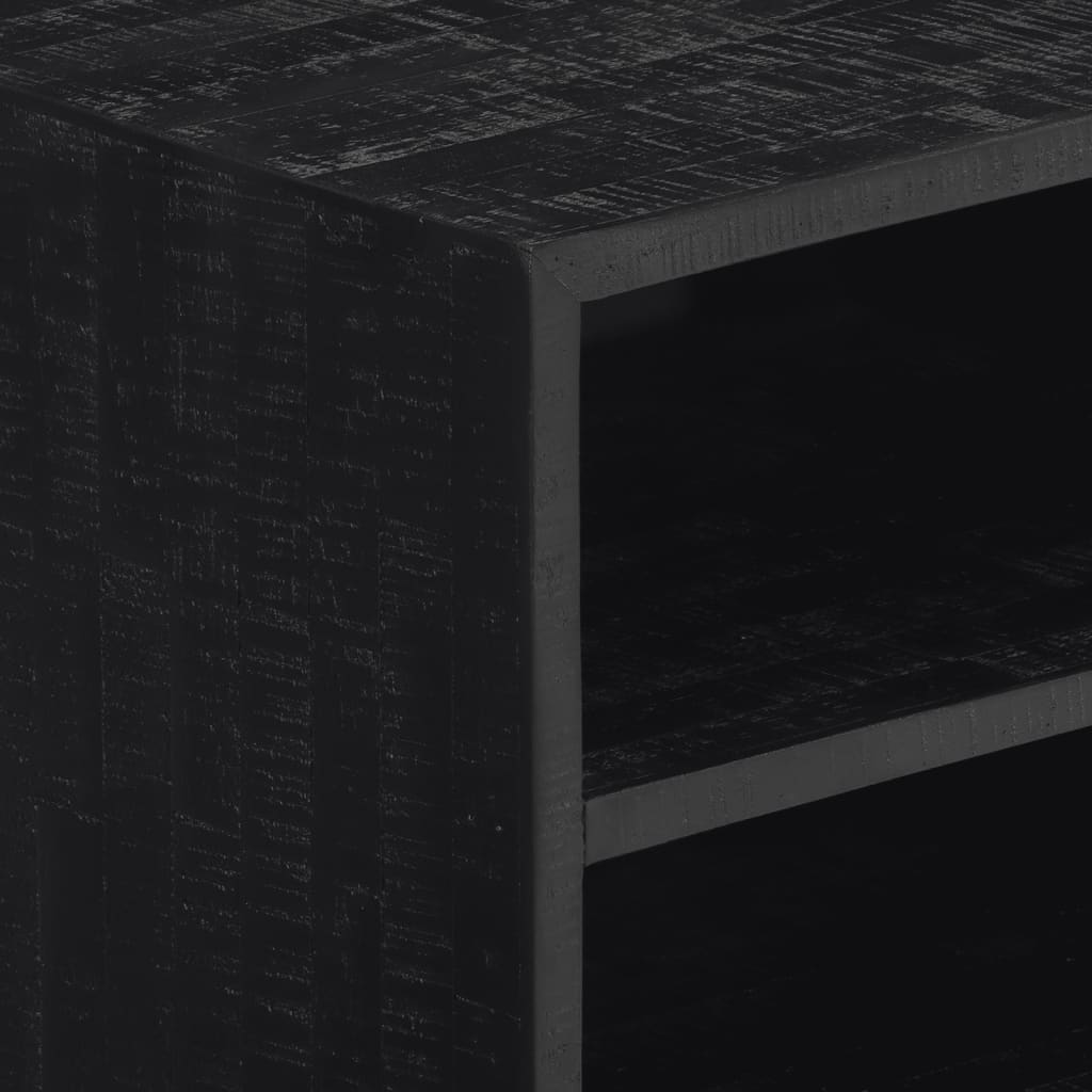 Meuble TV en Teck Massif et Noir - 112 cm-Mon Meuble TV-6