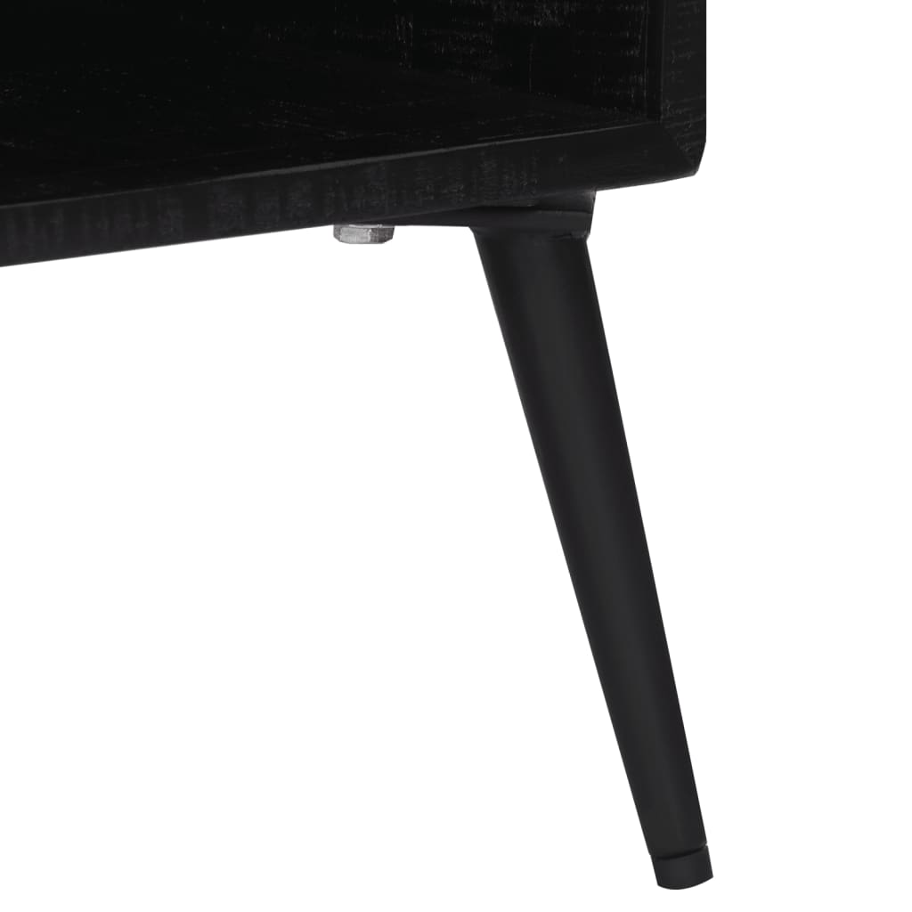 Meuble TV en Teck Massif et Noir - 112 cm-Mon Meuble TV-8