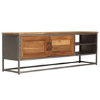 Meuble TV en Teck Recyclé et Acier - 120 cm-Mon Meuble TV-1