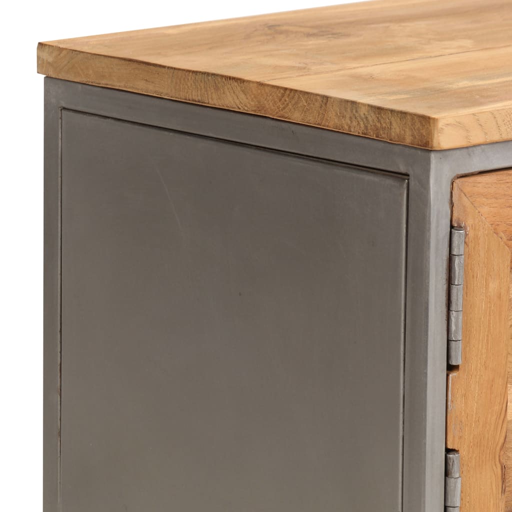 Meuble TV en Teck Recyclé et Acier - 120 cm-Mon Meuble TV-10