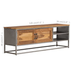 Meuble TV en Teck Recyclé et Acier - 120 cm-Mon Meuble TV-12