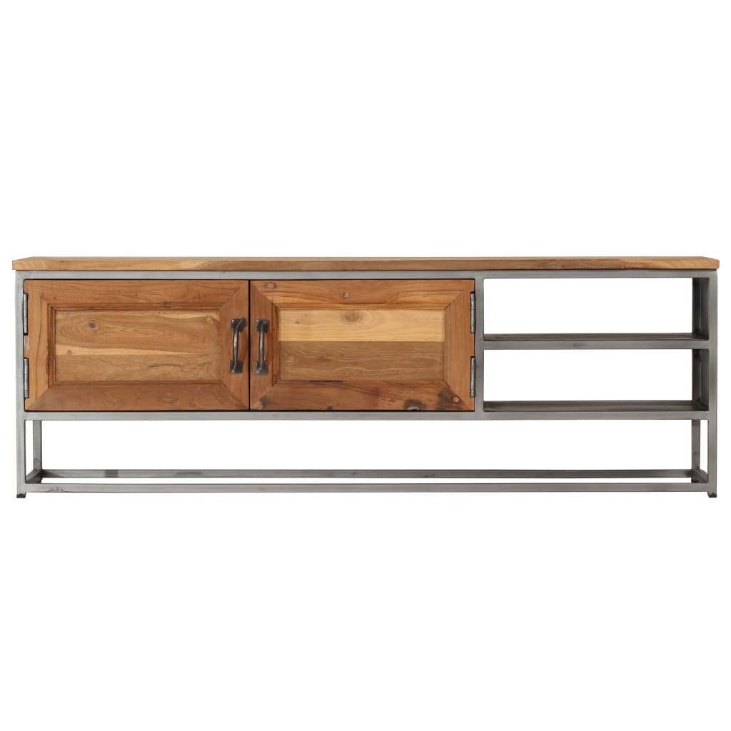 Meuble TV en Teck Recyclé et Acier - 120 cm-Mon Meuble TV-2