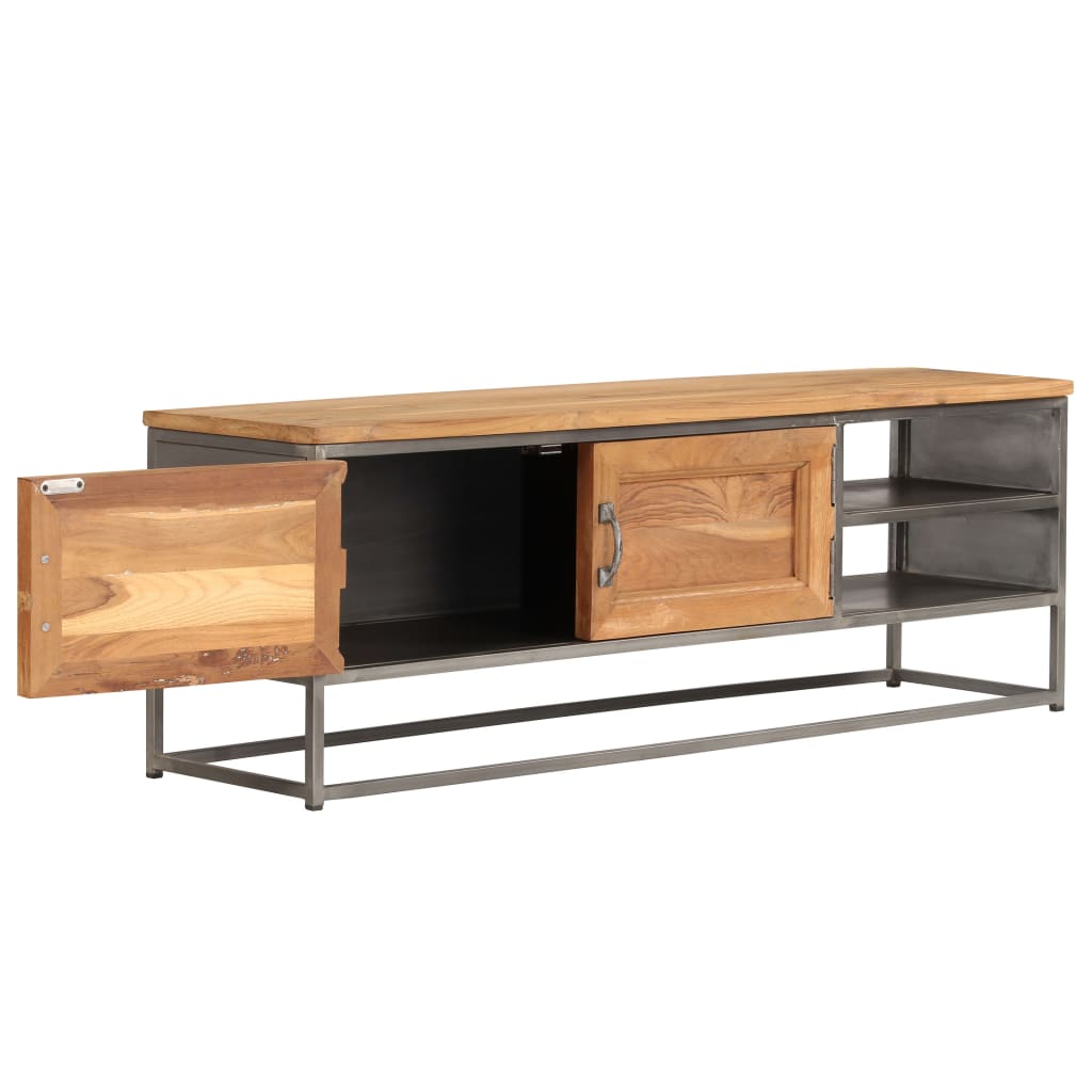 Meuble TV en Teck Recyclé et Acier - 120 cm-Mon Meuble TV-5