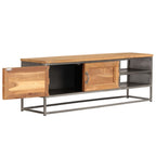 Meuble TV en Teck Recyclé et Acier - 120 cm-Mon Meuble TV-5