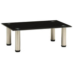 Meuble TV en Verre Trempé et Acier - 80 cm-Mon Meuble TV-Noir-40 cm-1-8
