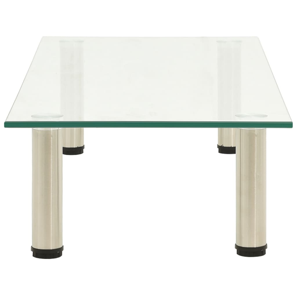 Meuble TV en Verre Trempé et Acier - 80 cm-Mon Meuble TV-Transparent-40 cm-1-3