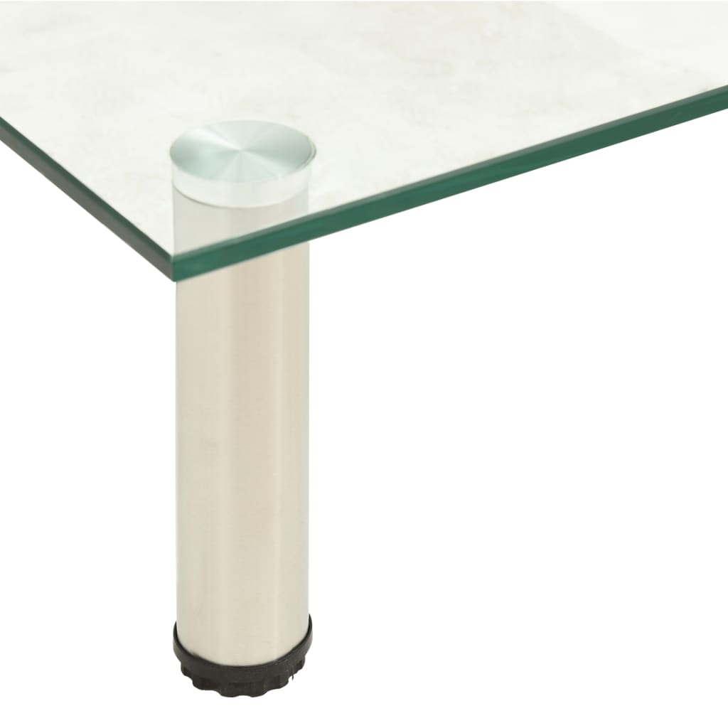 Meuble TV en Verre Trempé et Acier - 80 cm-Mon Meuble TV-Transparent-40 cm-1-4