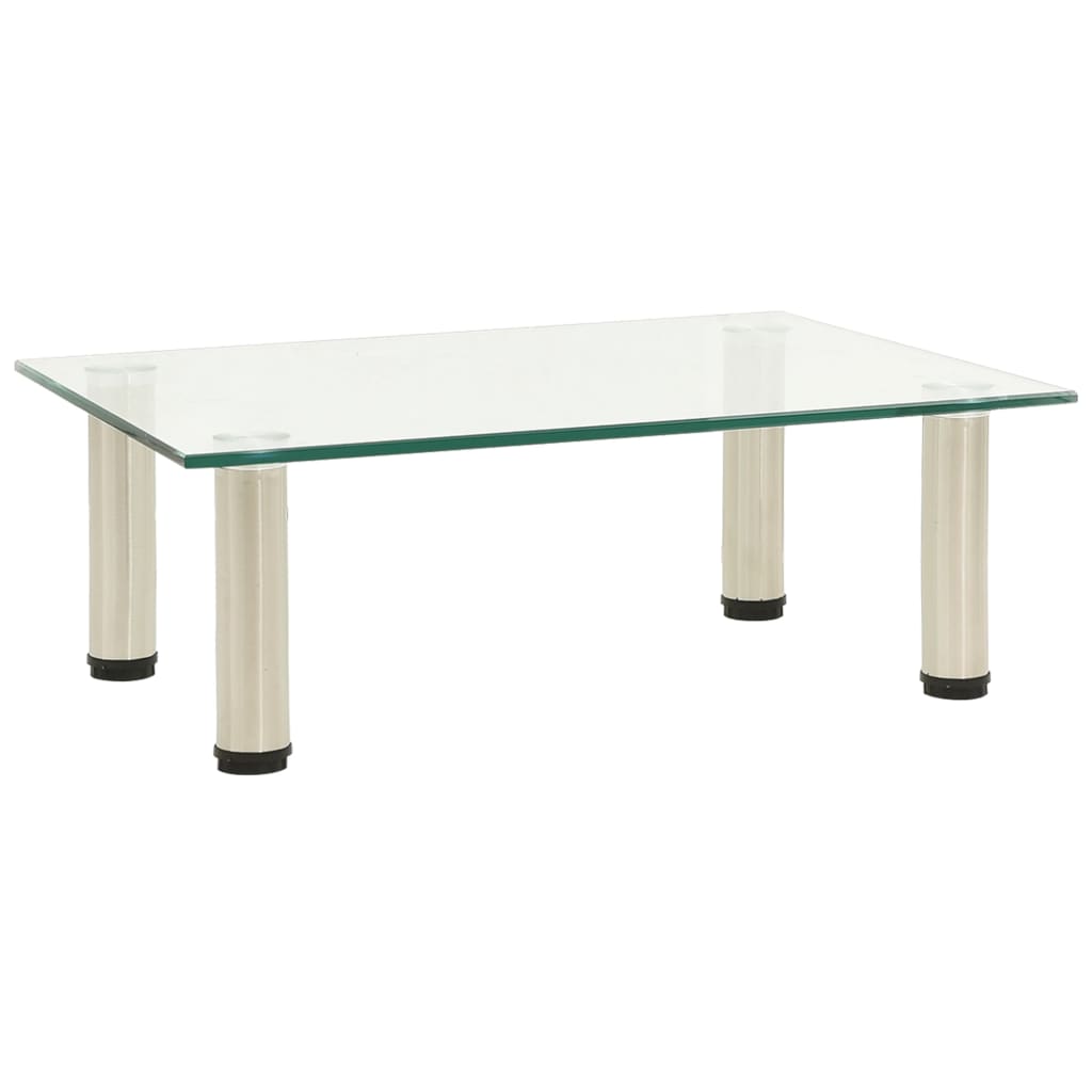 Meuble TV en Verre Trempé et Acier - 80 cm-Mon Meuble TV-Transparent-40 cm-1-9