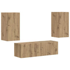 Meuble TV Étagère Murale Couleur Chêne Artisanal - 4 Pièces-Mon Meuble TV-chêne artisanal-1