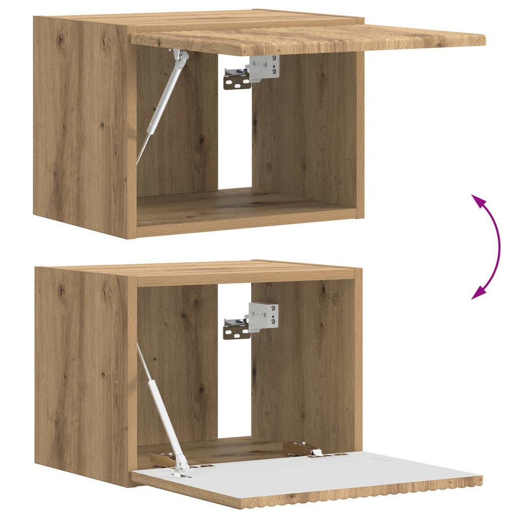 Meuble TV Étagère Murale Couleur Chêne Artisanal - 4 Pièces-Mon Meuble TV-chêne artisanal-12