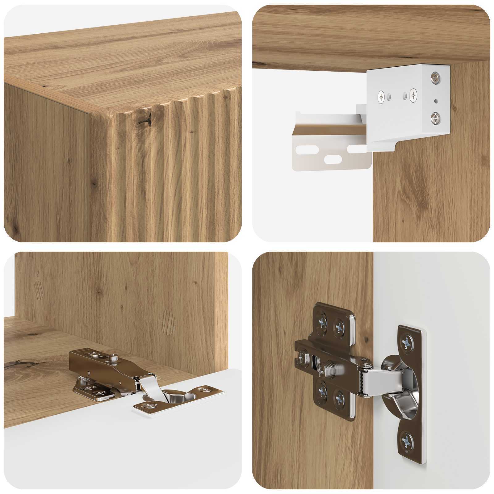 Meuble TV Étagère Murale Couleur Chêne Artisanal - 4 Pièces-Mon Meuble TV-chêne artisanal-8