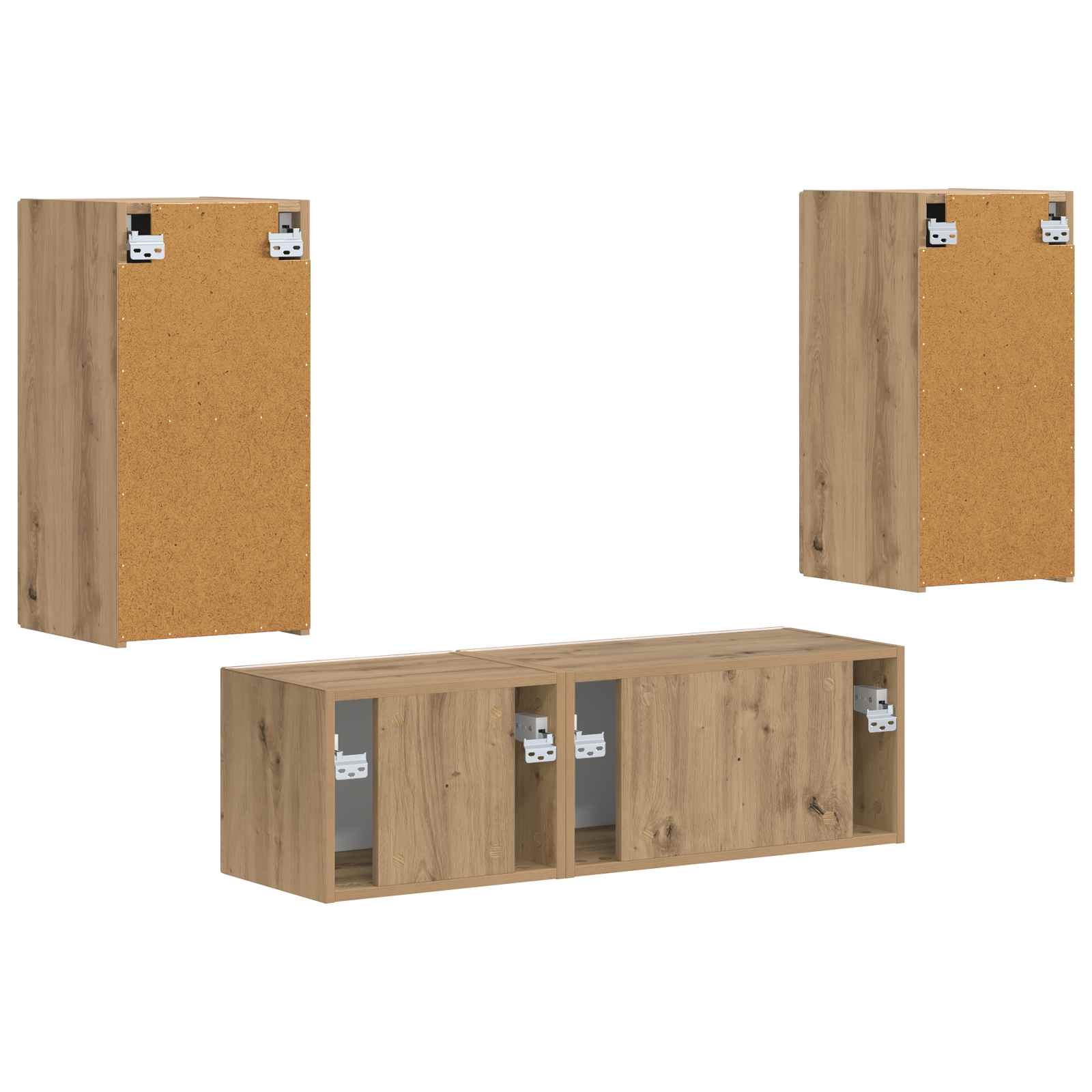 Meuble TV Étagère Murale Couleur Chêne Artisanal - 4 Pièces-Mon Meuble TV-chêne artisanal-9