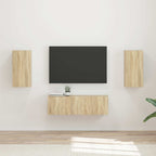 Meuble TV Étagère Murale Couleur Chêne Artisanal - 4 Pièces-Mon Meuble TV-Chêne sonoma-20