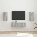 Meuble TV Étagère Murale Couleur Chêne Artisanal - 4 Pièces-Mon Meuble TV-Sonoma gris-19