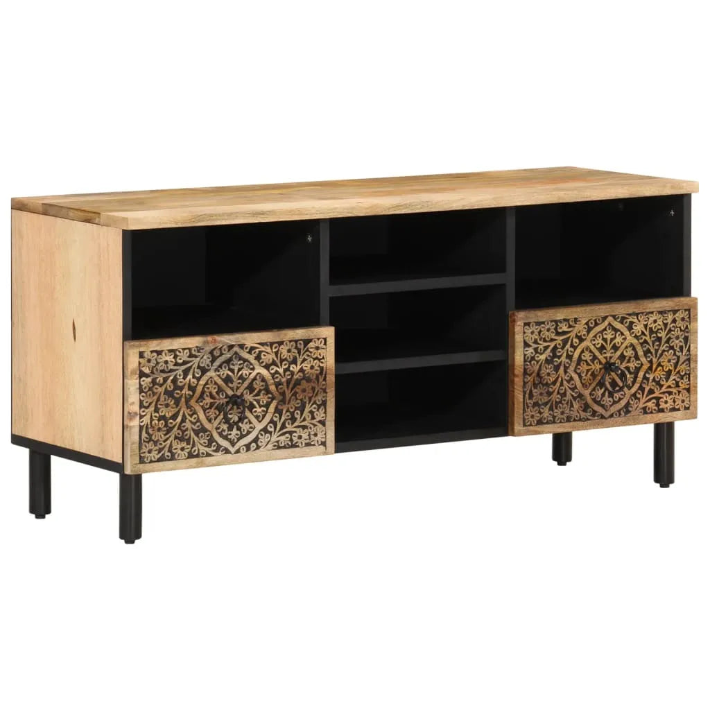 Meuble TV Fer Forgé et Bois de Manguier - 100 cm-Mon Meuble TV-1