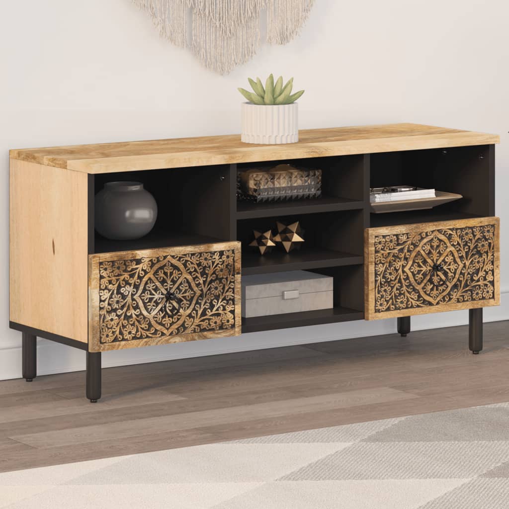 Meuble TV Fer Forgé et Bois de Manguier - 100 cm-Mon Meuble TV-2