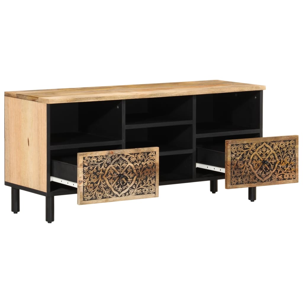 Meuble TV Fer Forgé et Bois de Manguier - 100 cm-Mon Meuble TV-3