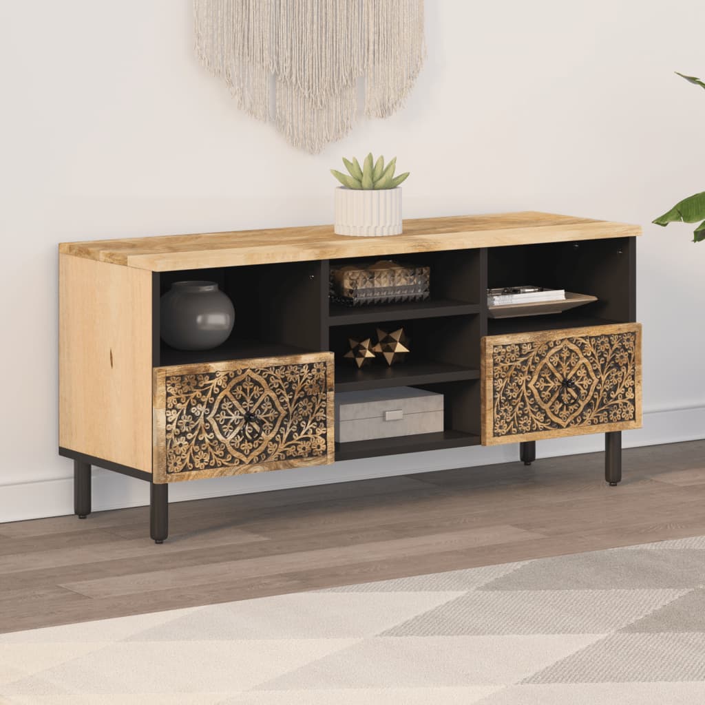 Meuble TV Fer Forgé et Bois de Manguier - 100 cm-Mon Meuble TV-4